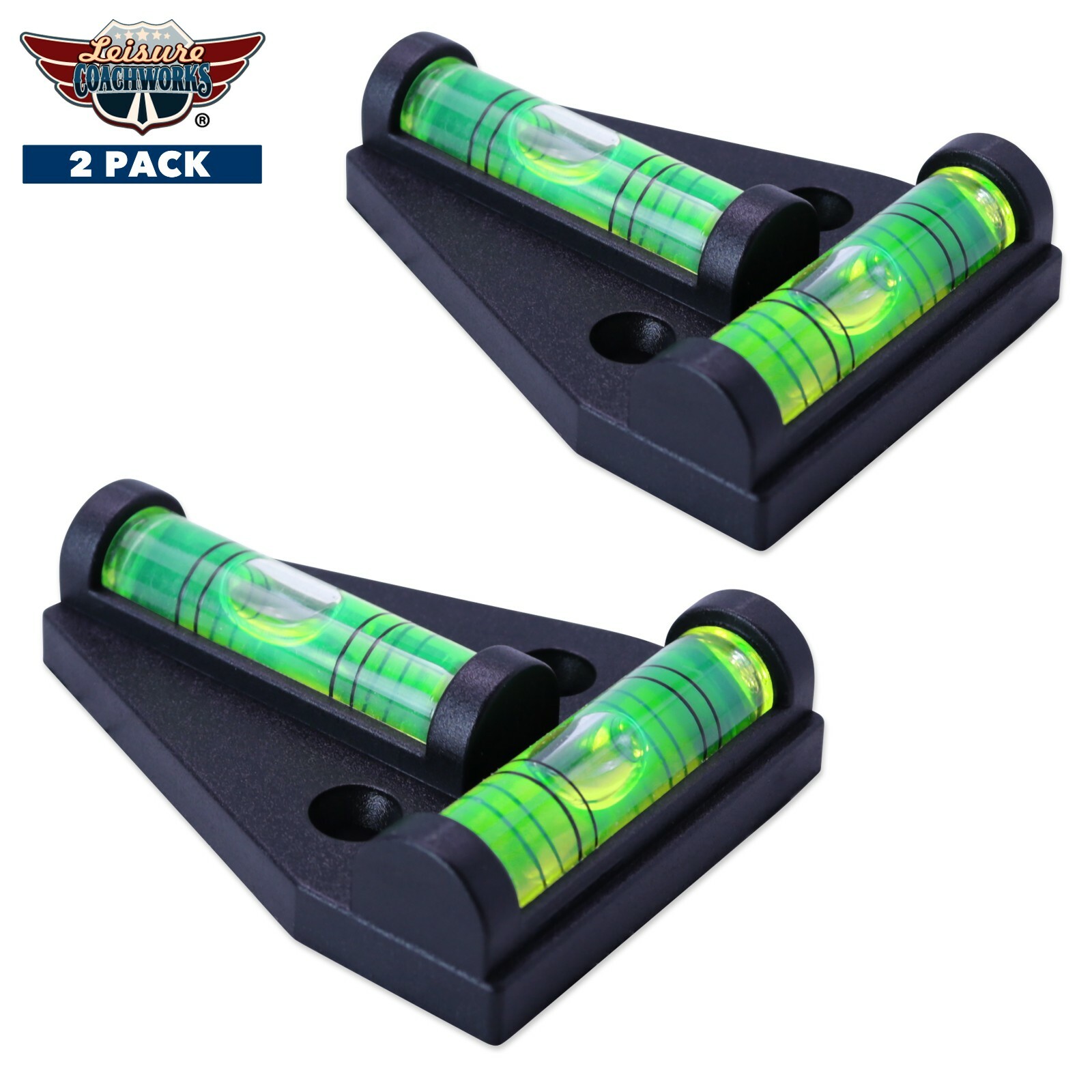 LCW T Bubble Leveling System 2 Way Leveler Durable for RV Camper Trailer 2 PK