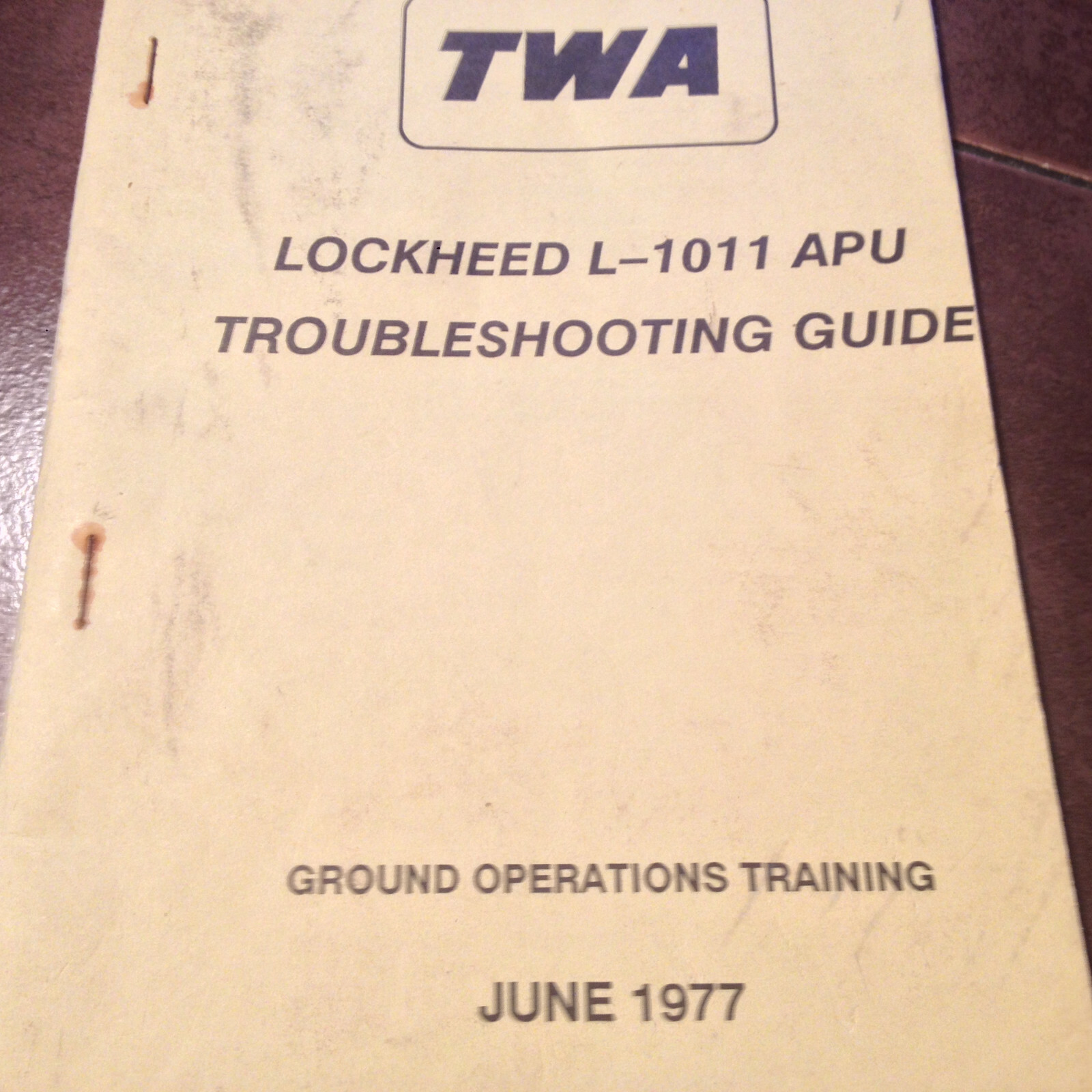 TWA Lockheed L-1011 APU Troubleshooting Guide