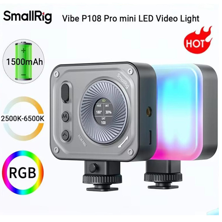 SmallRig Vibe P108 Pro RGB Pocket LED Video Light 2700K-6500K Mini Camera Light
