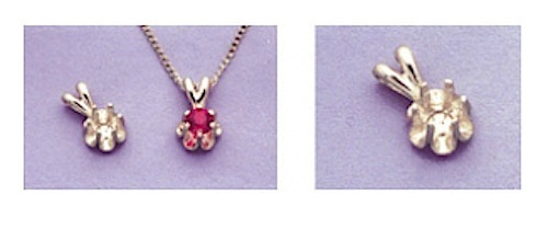 Sterling Silver Round Buttercup Style Pre-Notched Pendant Casting (2mm-5.5mm)