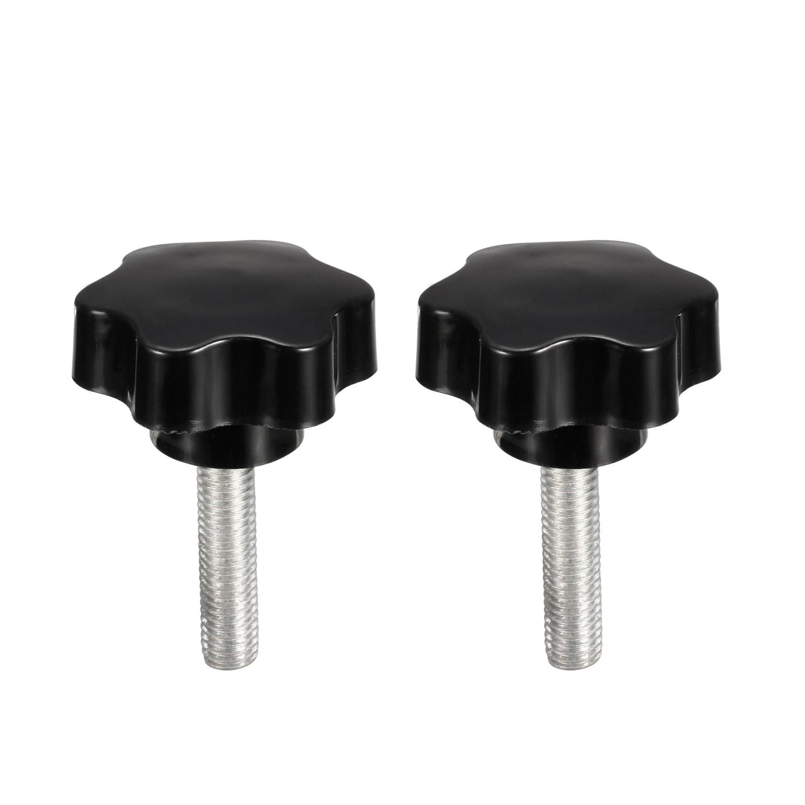 lock knob 48mm plum dia hexagonal shape knob M10 x 40mm 2pcs