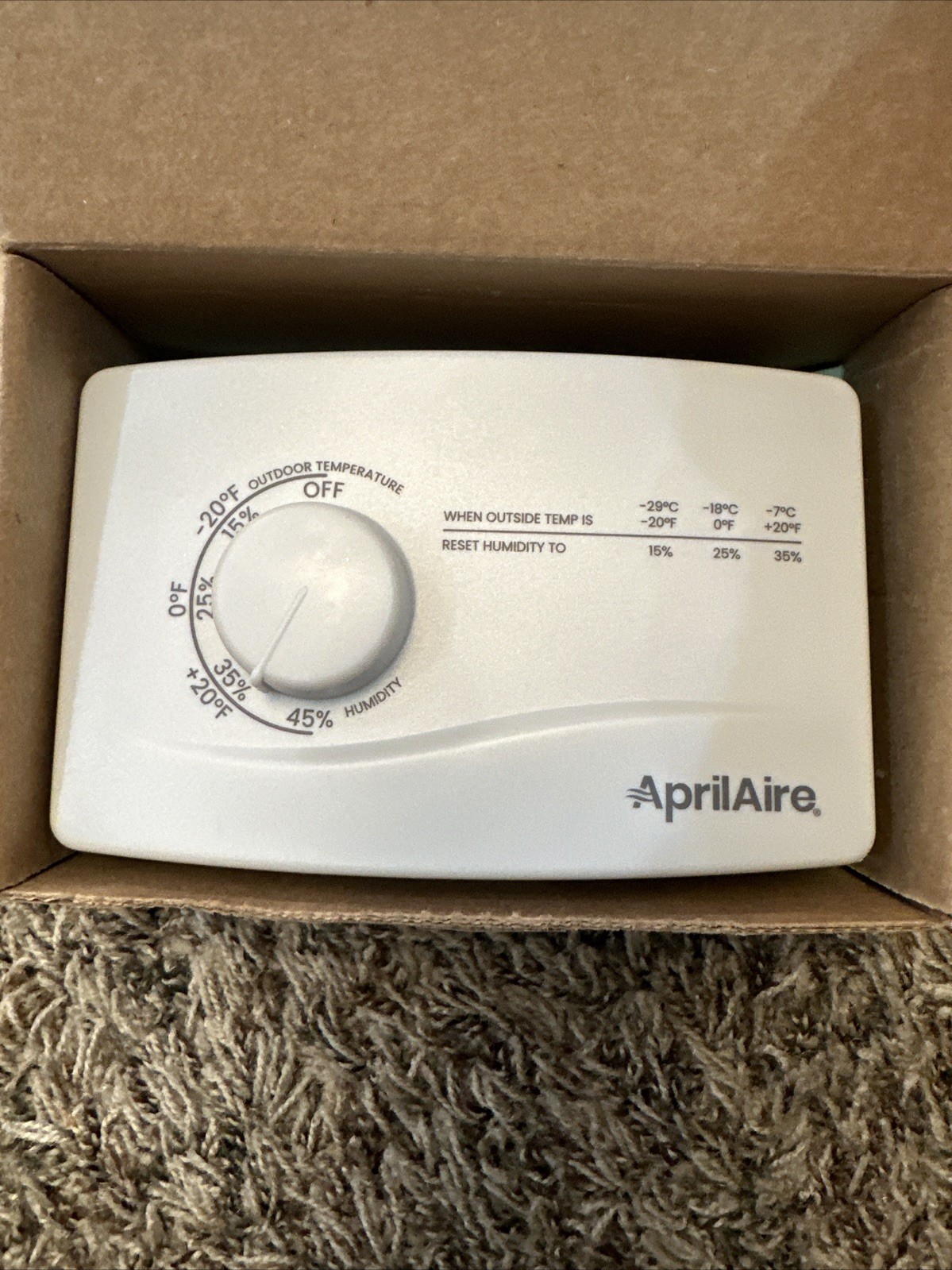 Aprilaire 4655 Manual Humidifier Control - White