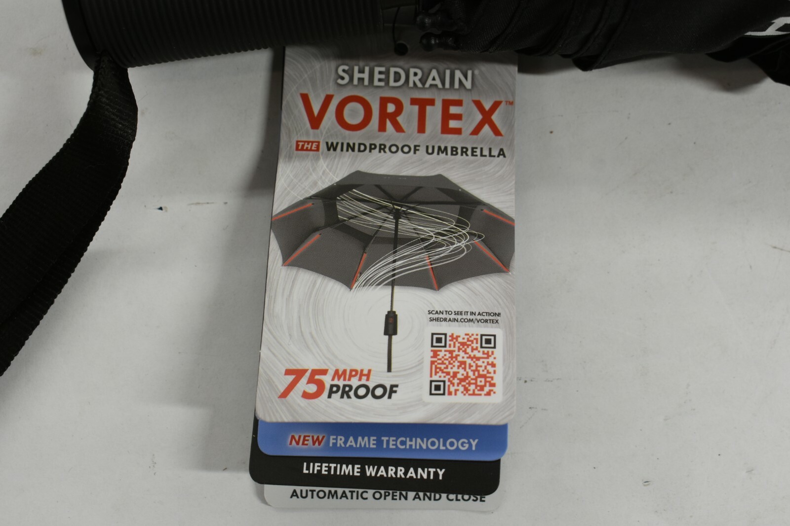 ShedRain Vortex Windproof Umbrella Black 75 MPH Proof Auto Open & Close New