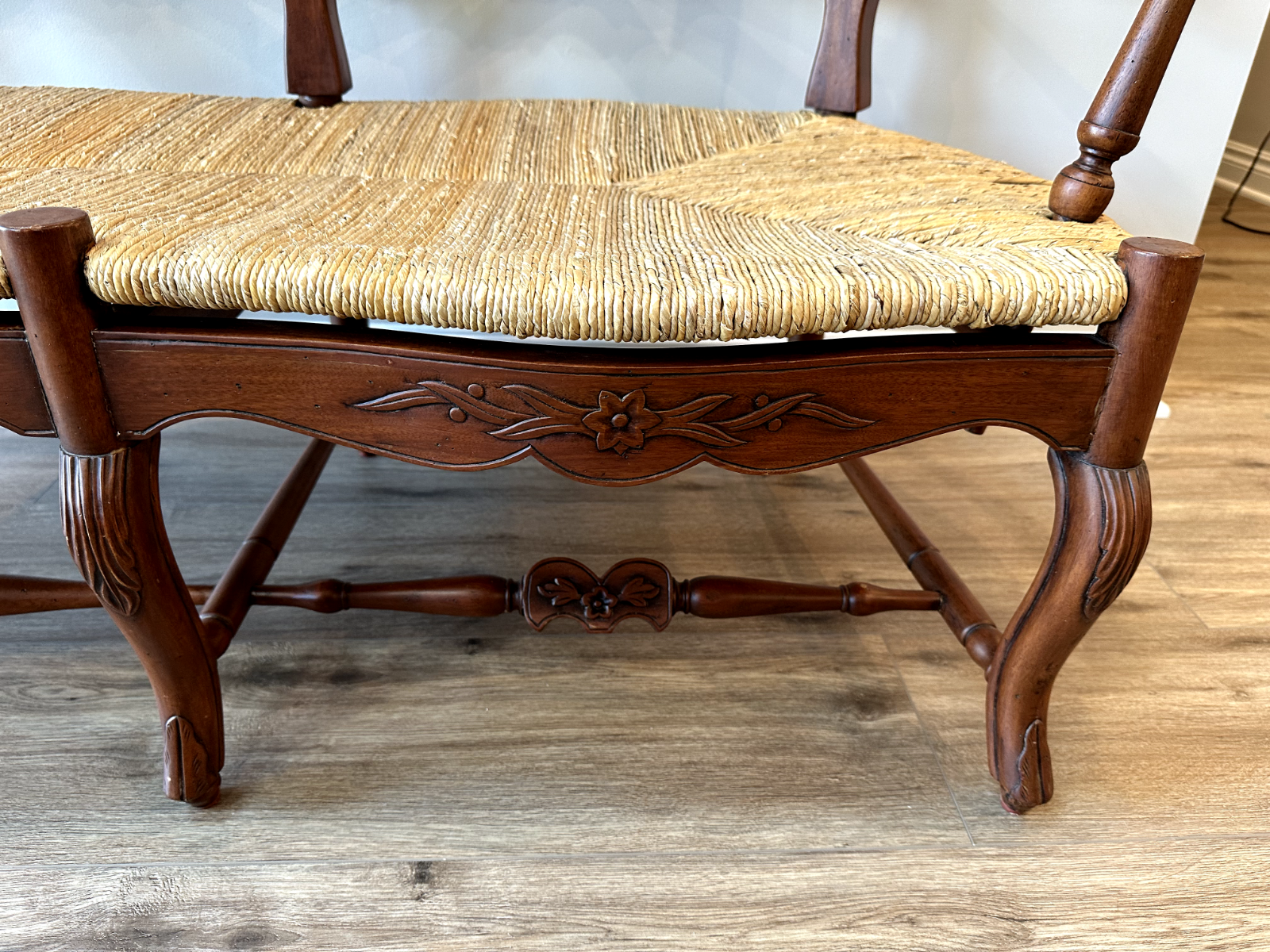 Pierre Deux Louis XV Rush Settee – Made in the Philippines