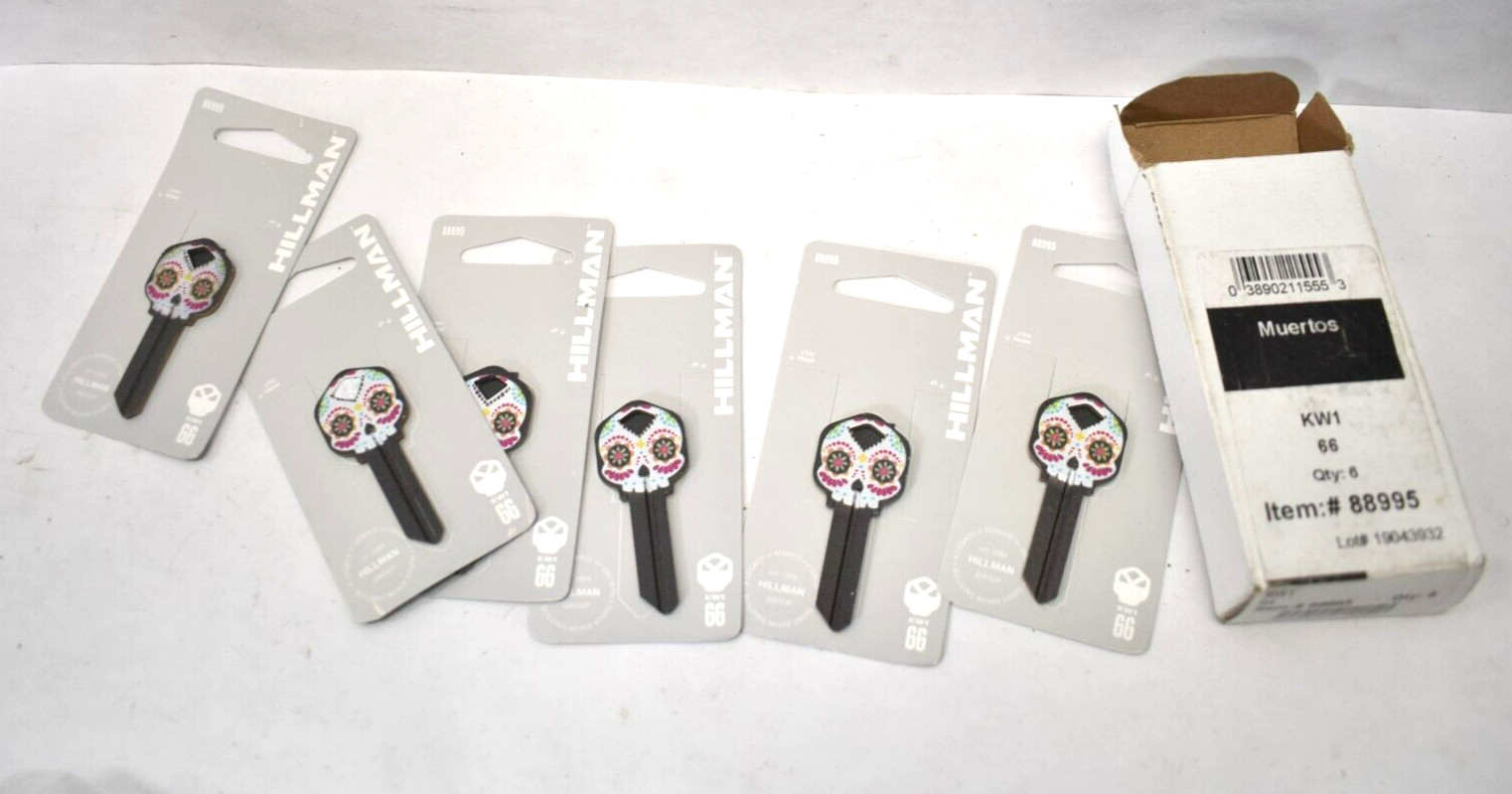 Lot of 6 Hillman Brass House/Entry Key Blanks Universal Single Sided Muertos
