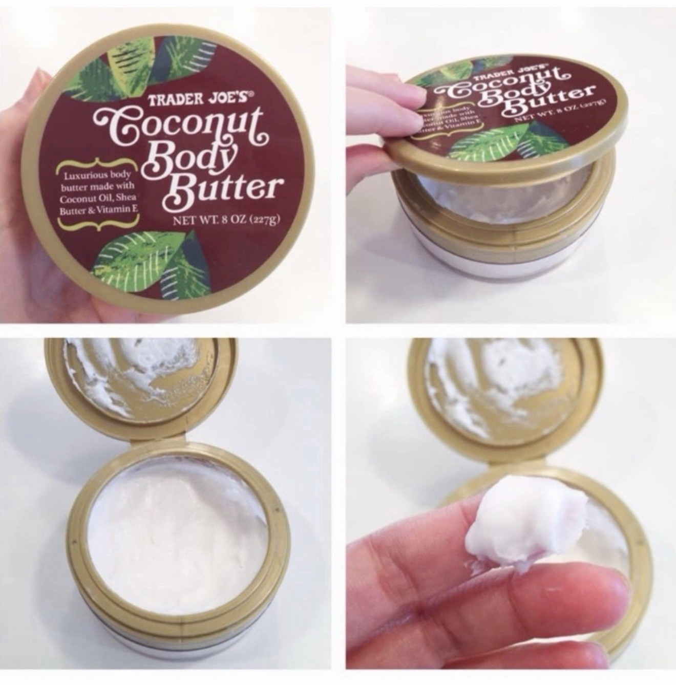 2 Pack Trader Joe's Body Butter With Coconut Oil & Shea Butter 8 Oz Each