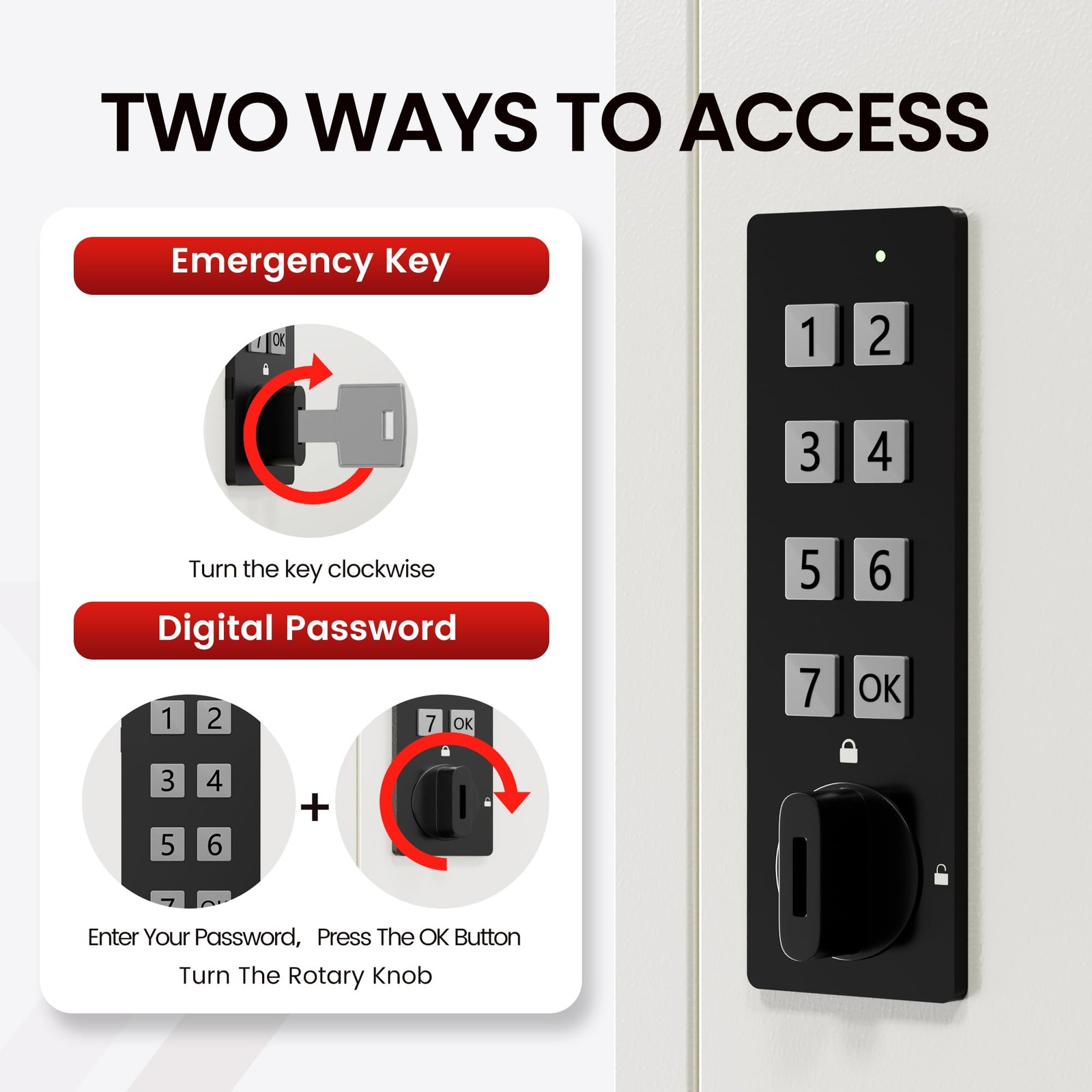 Key Lock Box for Keys with Code, Key Box Wall Mount Cabinet, Electronic Lock,