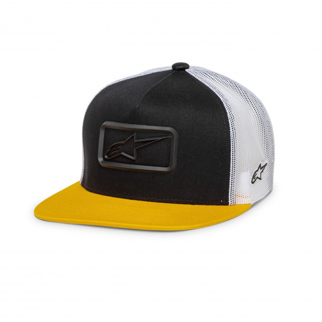 Alpinestars Racer Trucker Baseball Cap Hat Black Yellow
