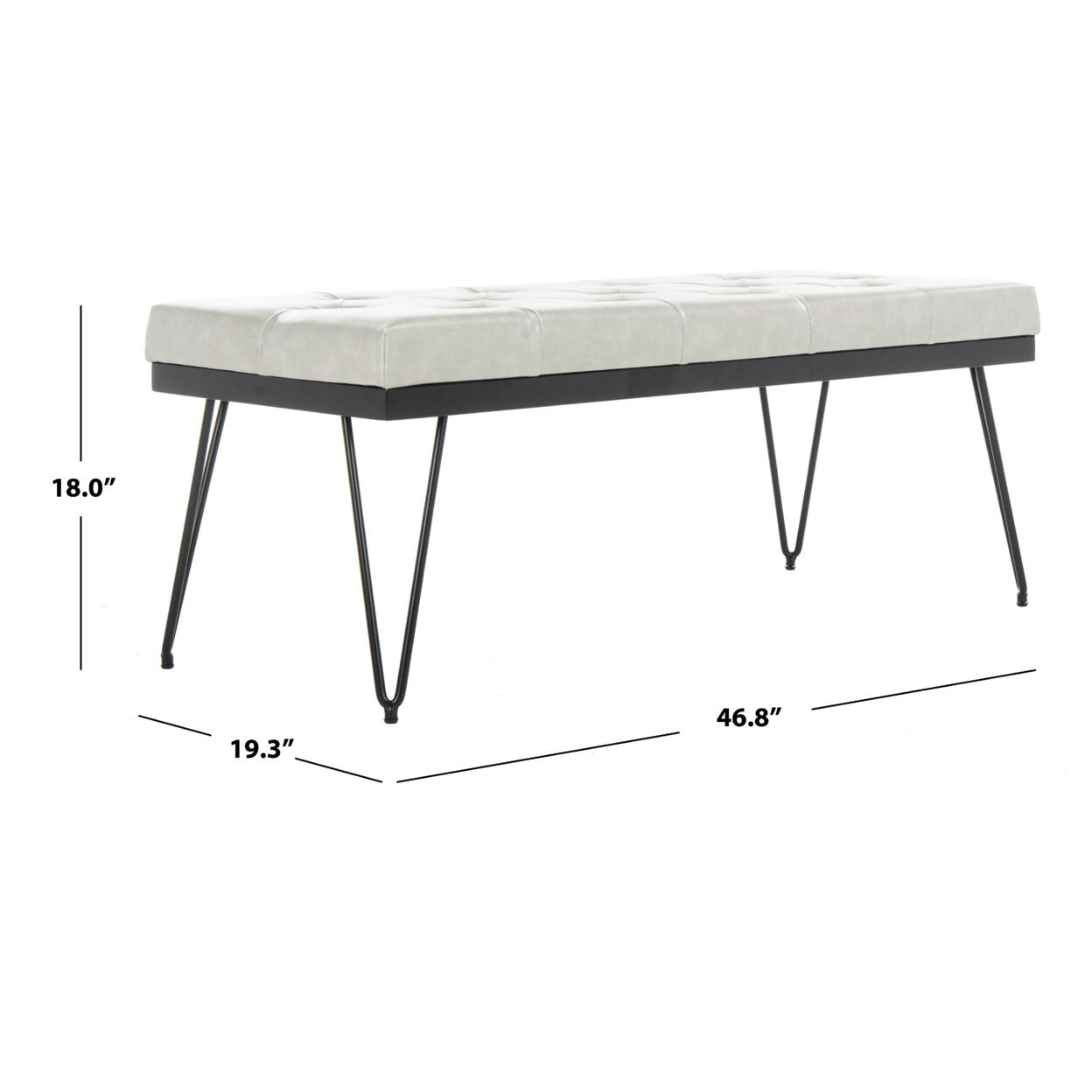 SAFAVIEH Marcella Bench | Grey / Black |