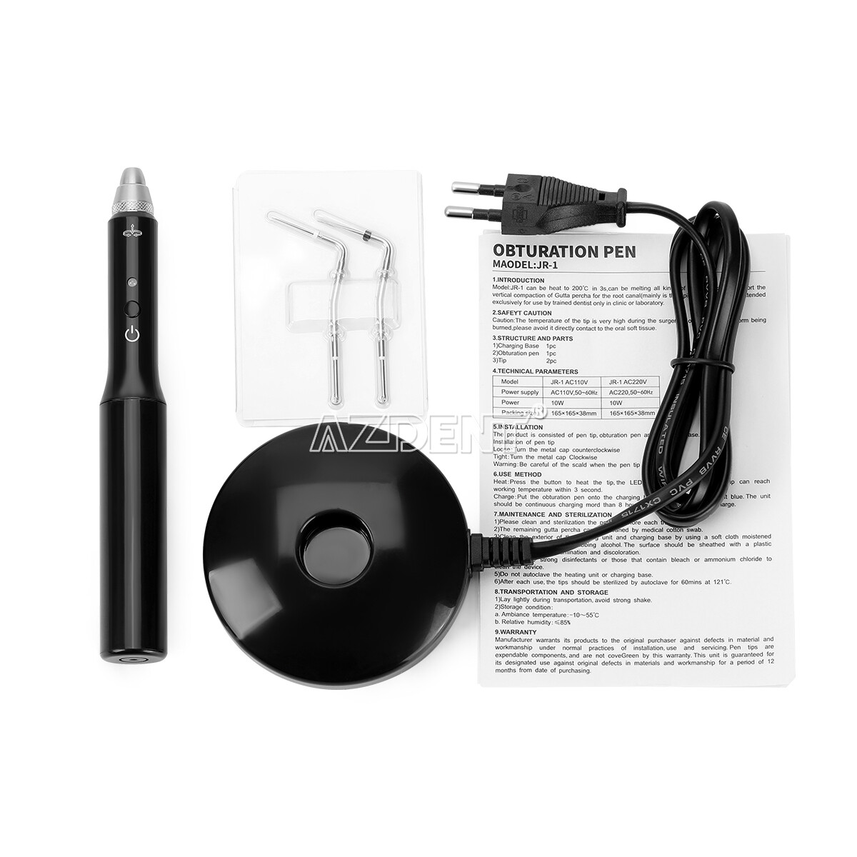 AZDENT Dental Cordless Wireless Gutta Percha Obturation System Endo/Needles Tips