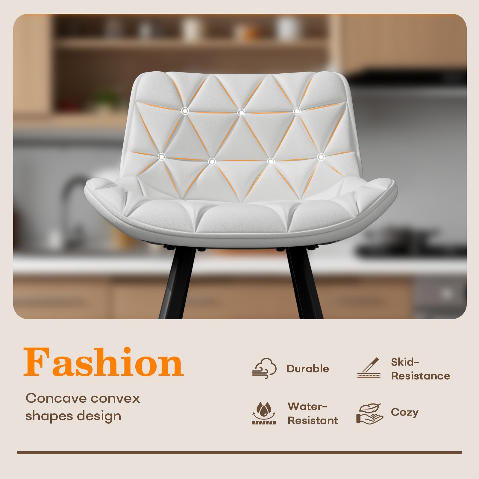 Bar Stools Set of 3/6 26" Counter Height with Low Back and Footrest for Kitchen