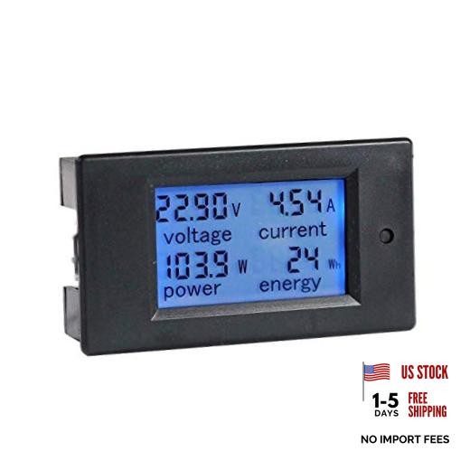 Hailege DC 6.5-100V 0-20A LCD Display Digital Ammeter Voltmeter Multimeter