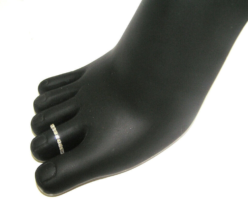Toe Ring White Crystal Rhinestones, Stretchy