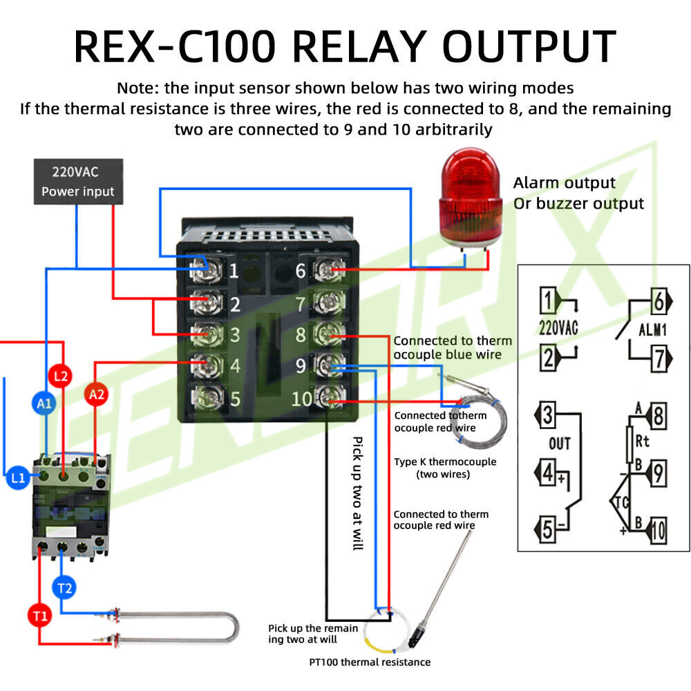 REX-C100 Digital PID Thermostat temperature Controller SSR output K Thermocouple