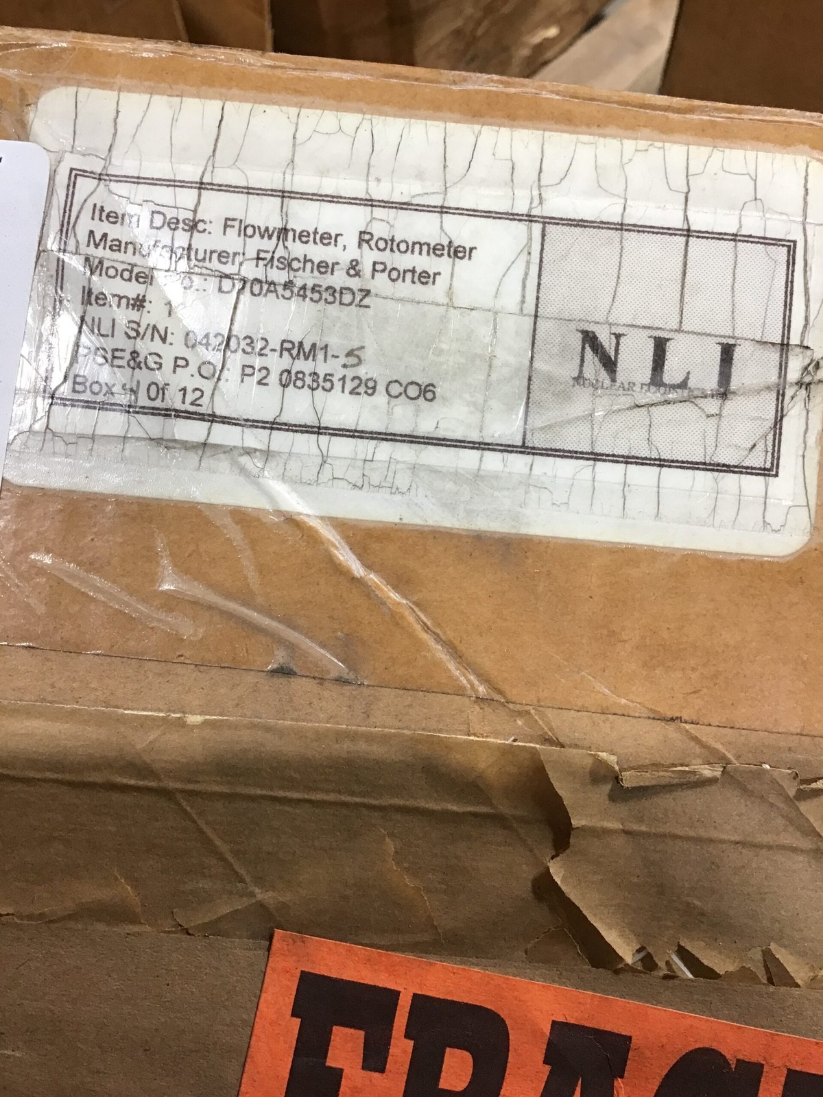 Fischer Porter D10A5453DZ Flowmeter Rotometer