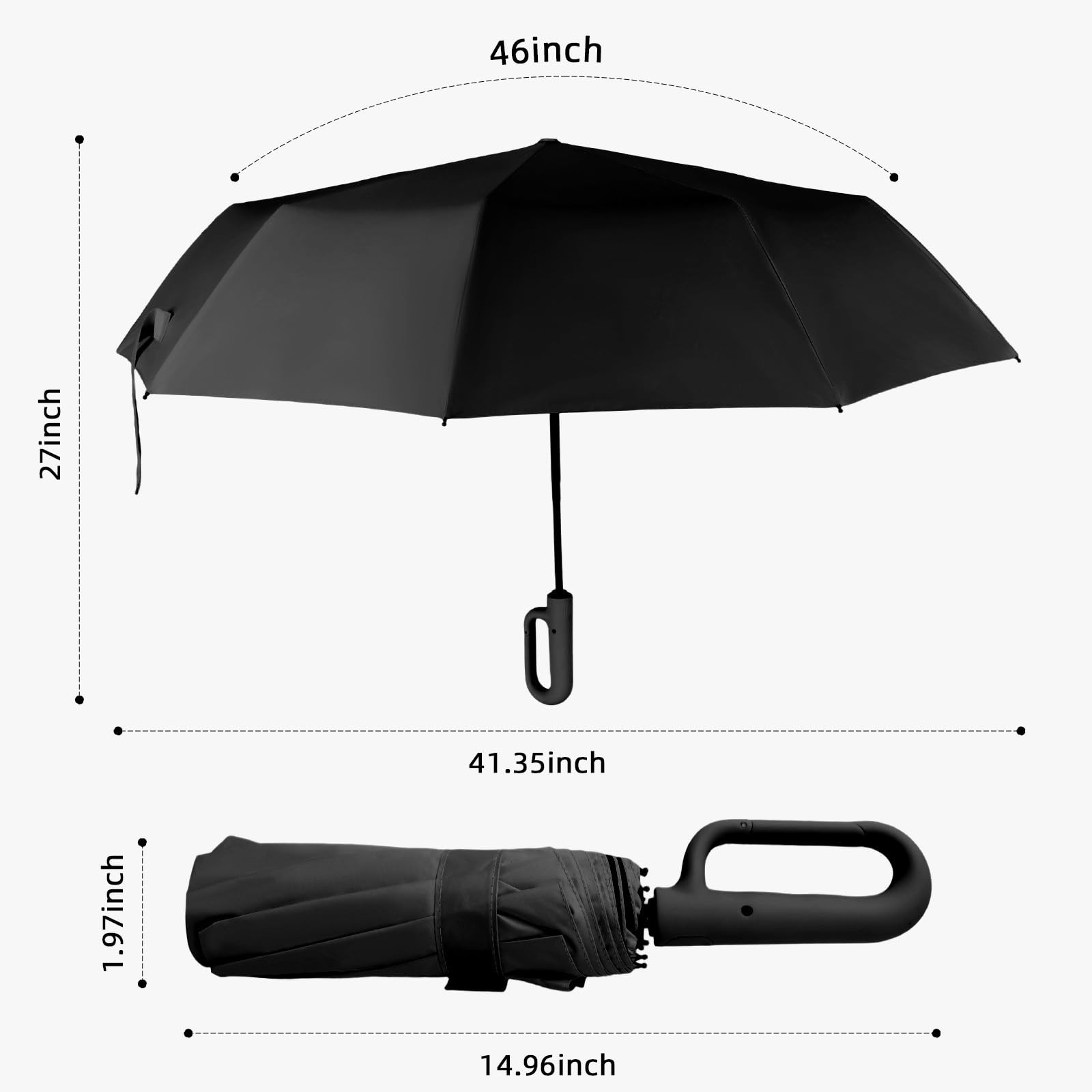 Mustarpicking Travel 41.7 inches (diameter) x 14.9 (length), Black
