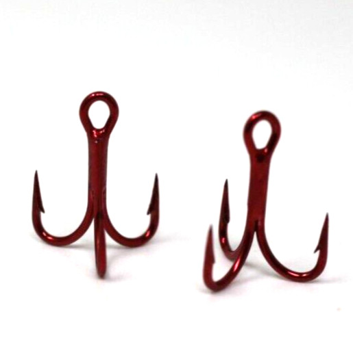 VMC 0 Shaugnessy Treble 4x Strong Short Shank 9626 TR Size 6 pack of 25 Red