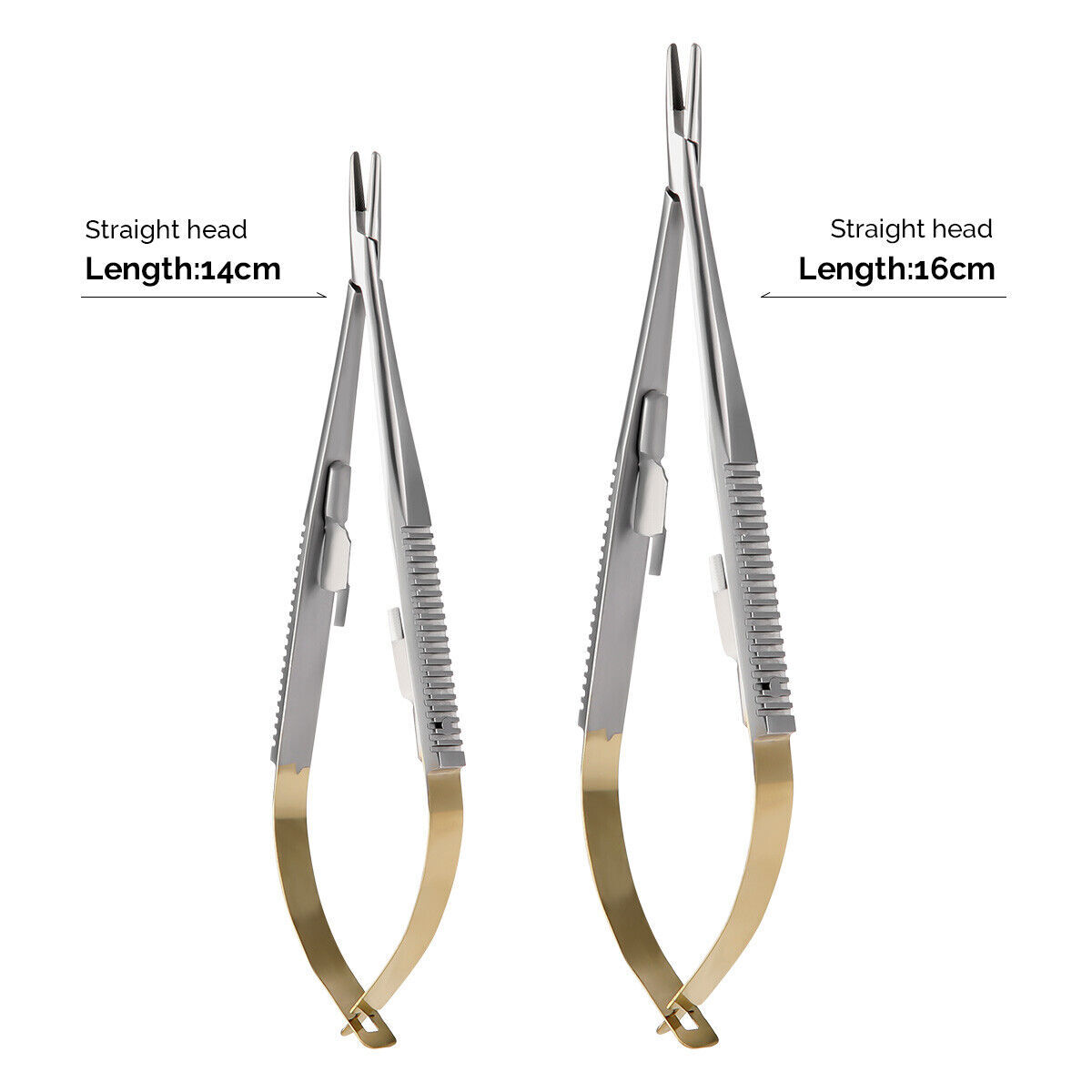 DENTAL Surgical Gold Castroviejo Needle Holder STRAIGHT Forcep Plier with Lock