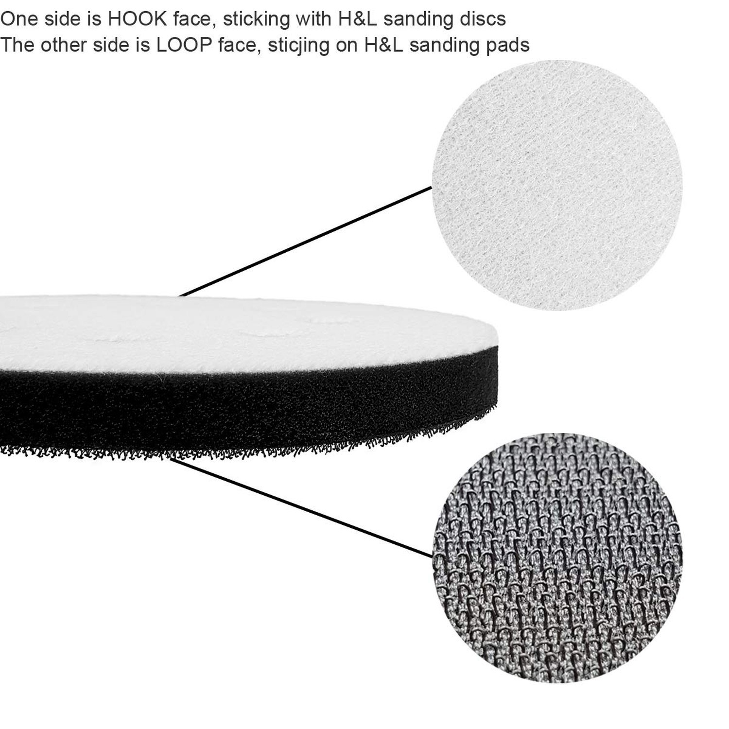 Sander Foam Pad Set 2PCS 5in 8 Hole Hook Loop Buffer Interface Polishing Tool US