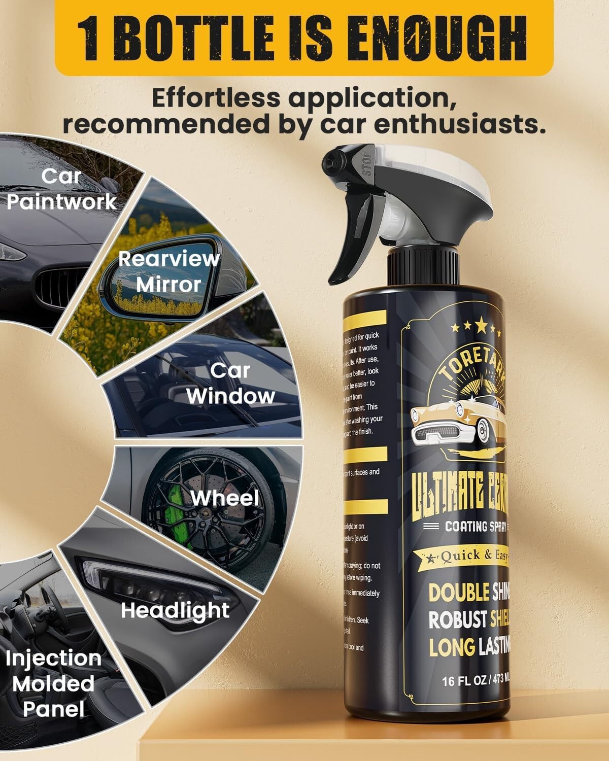 Carceracot Ceramic Coating for Cars (16 oz.), Unmatched Shine Nano Car Wax...