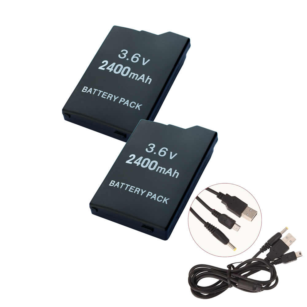 2X Battery + Data & Power USB Cable for Sony PSP 2000, 3000 Lite Slim  PSP-S110