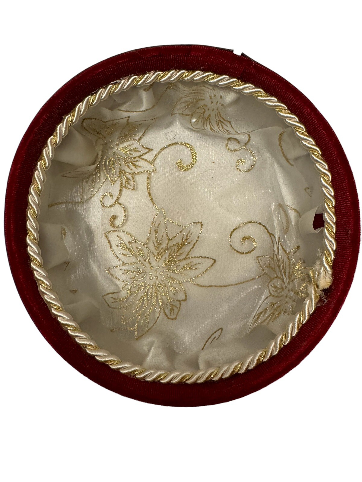 Red Velvet Arabic Gold Accent Keepsake Trinket Box