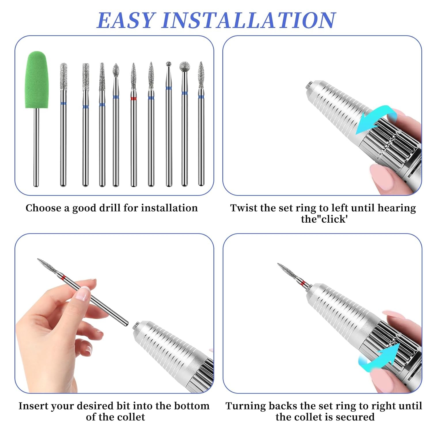 Nail Drill Diamond Bits Set Professional