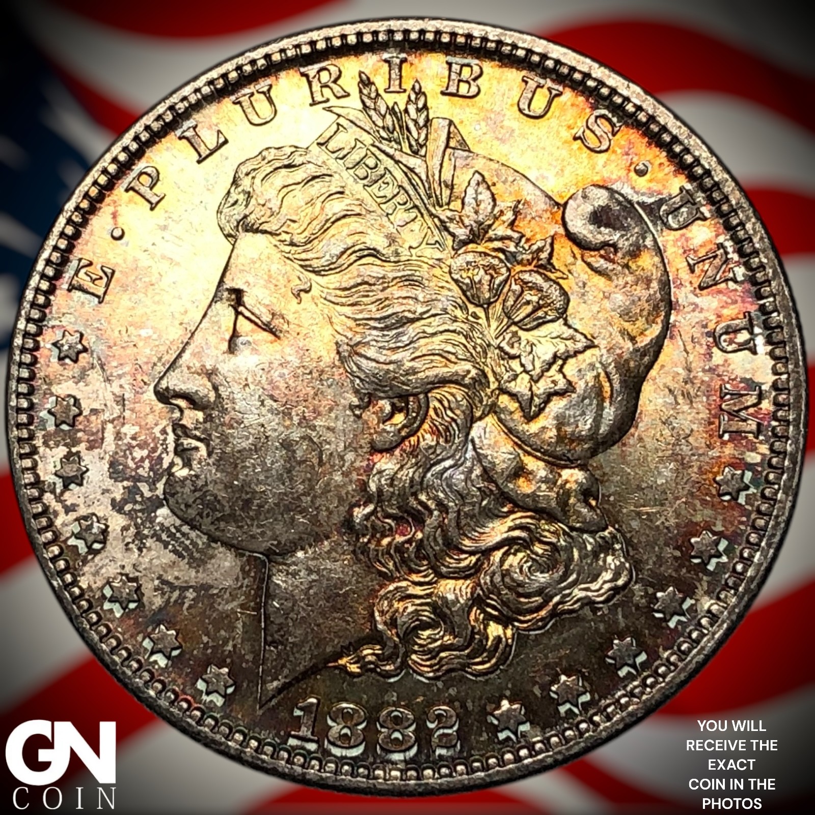 1882 S COLOR Morgan Dollar Z4766