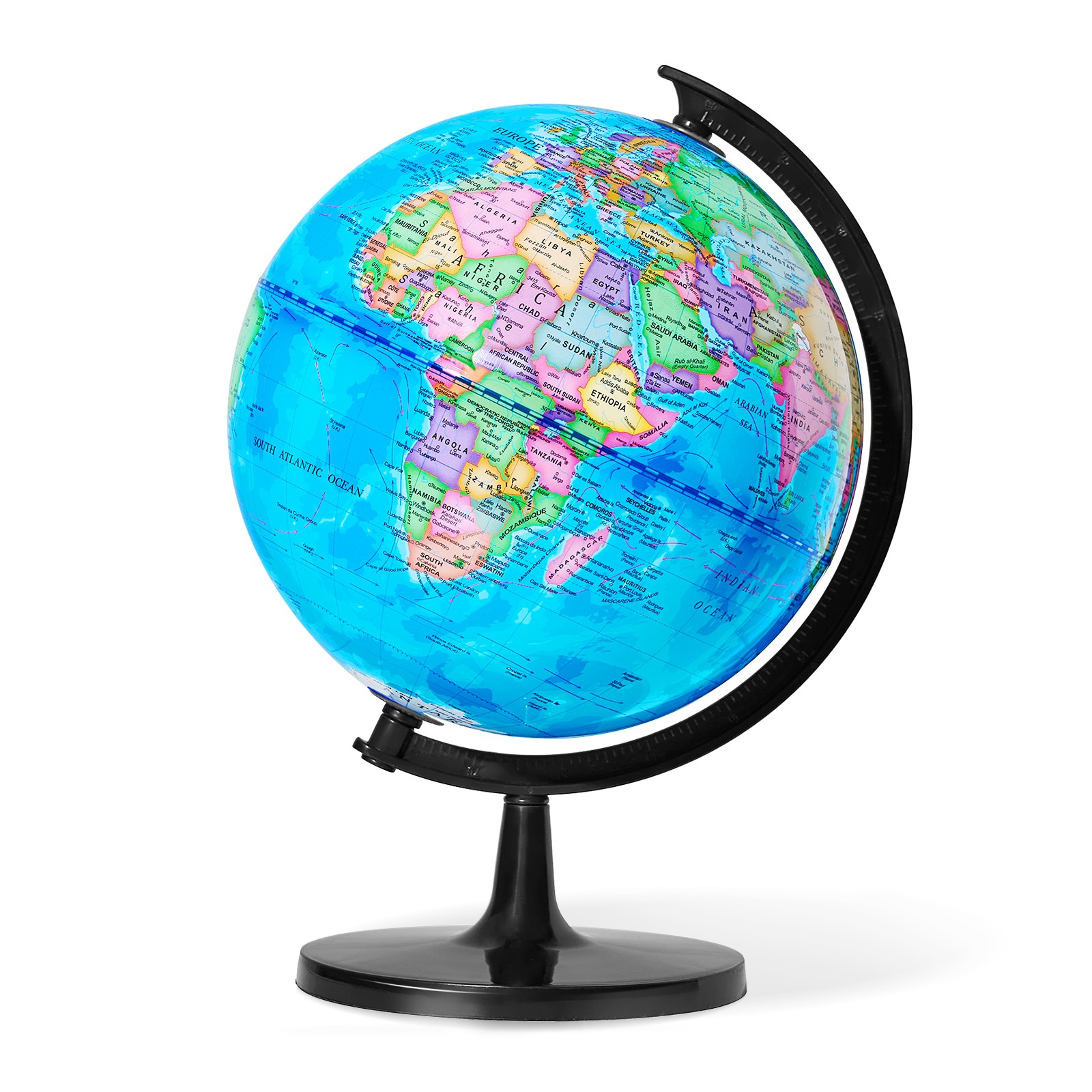 10in Kids World Globe Earth Ocean Rotating World Map Geography w/ Stand Desk