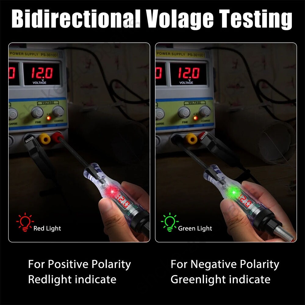 2X 6-24V Digital Electric Voltage Circuit Tester Automotive Test Light Car Truck