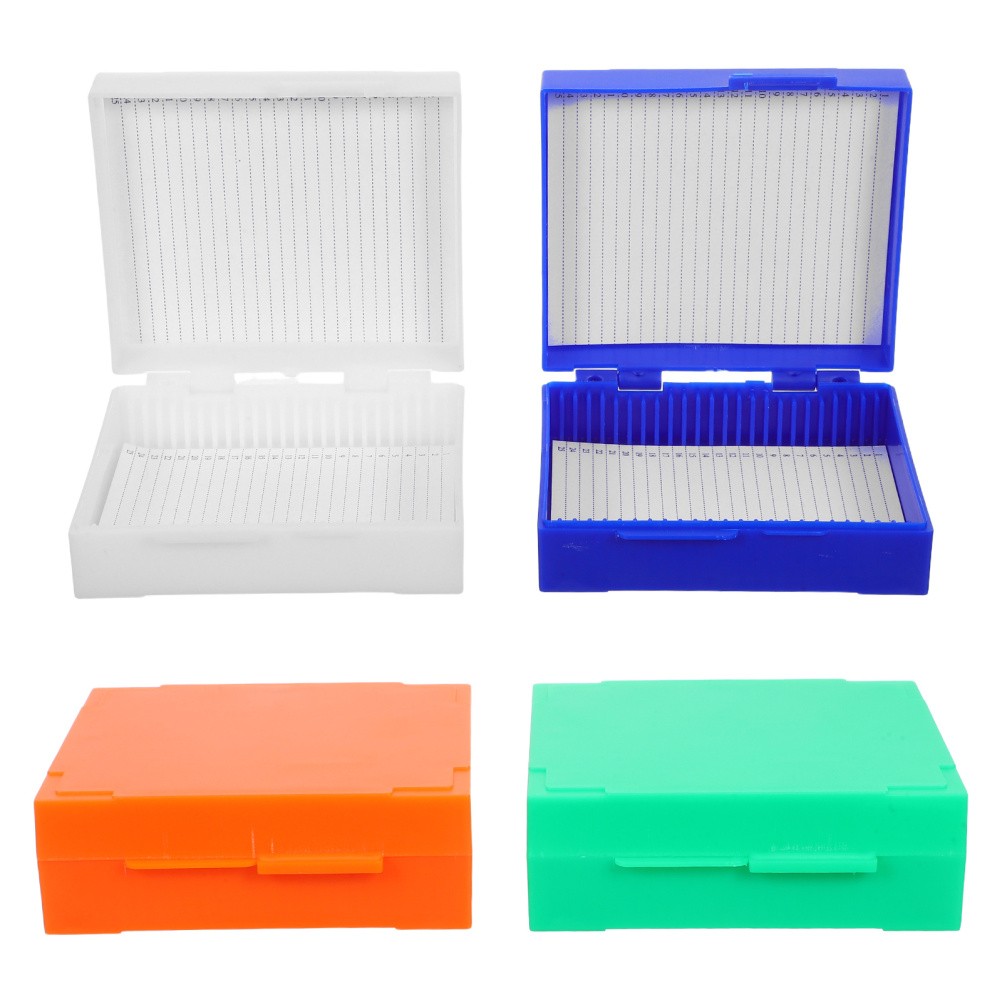 4 Pcs Plastic Rectangle Microscope Slide Holder Laboratory Supply