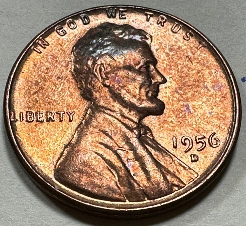 1956 D Wheat Penny LINCOLN CENT 1C 2285N AU