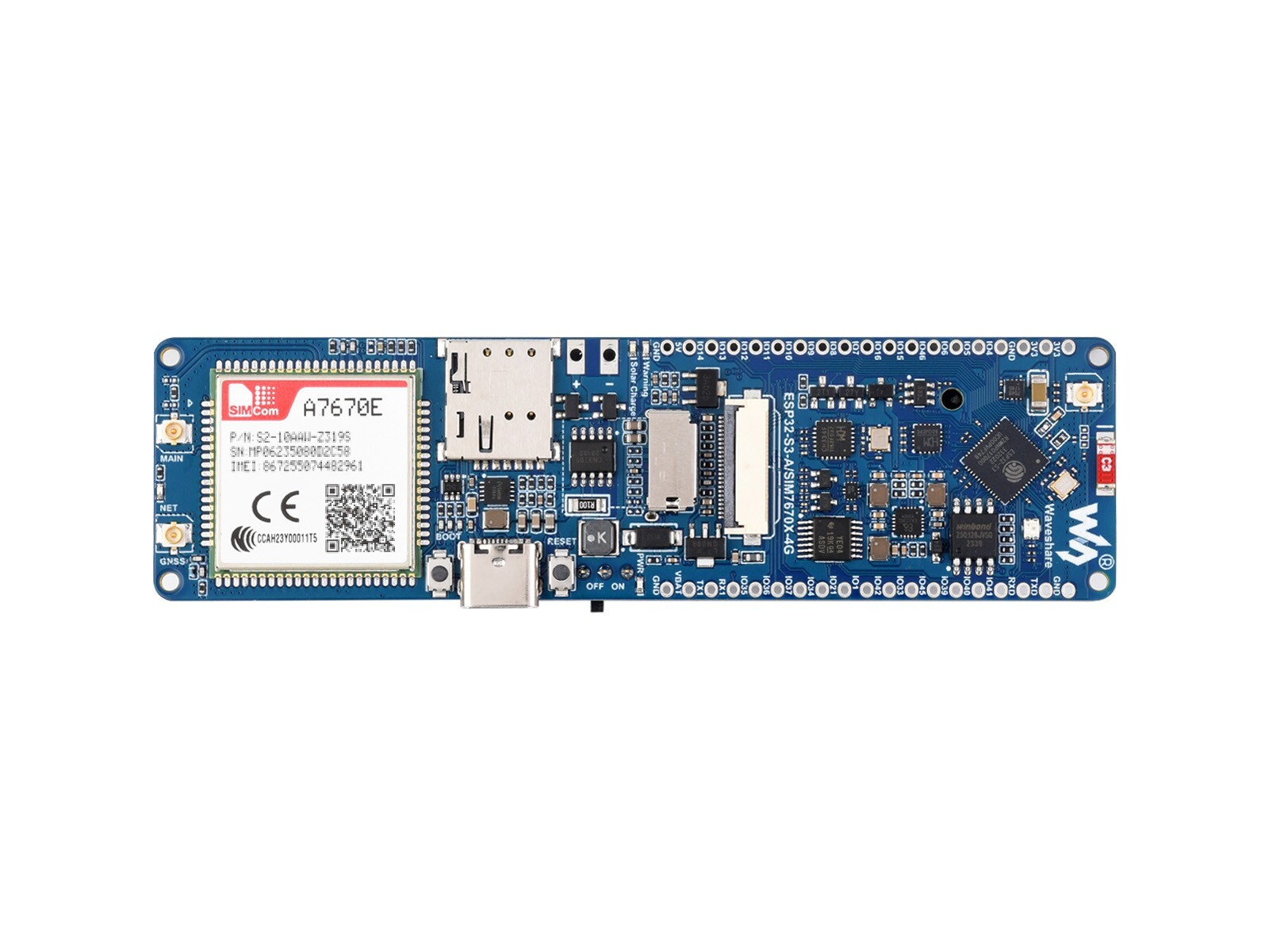 Waveshare ESP32-S3 A7670E 4G Development Board LTE Cat-1 /2G/WiFi/Bluetooth GGNS