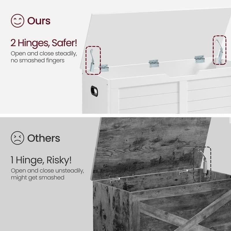 Storage Chest Storage Bench W/ 2 Safety Hinges Farmhouse Style Home