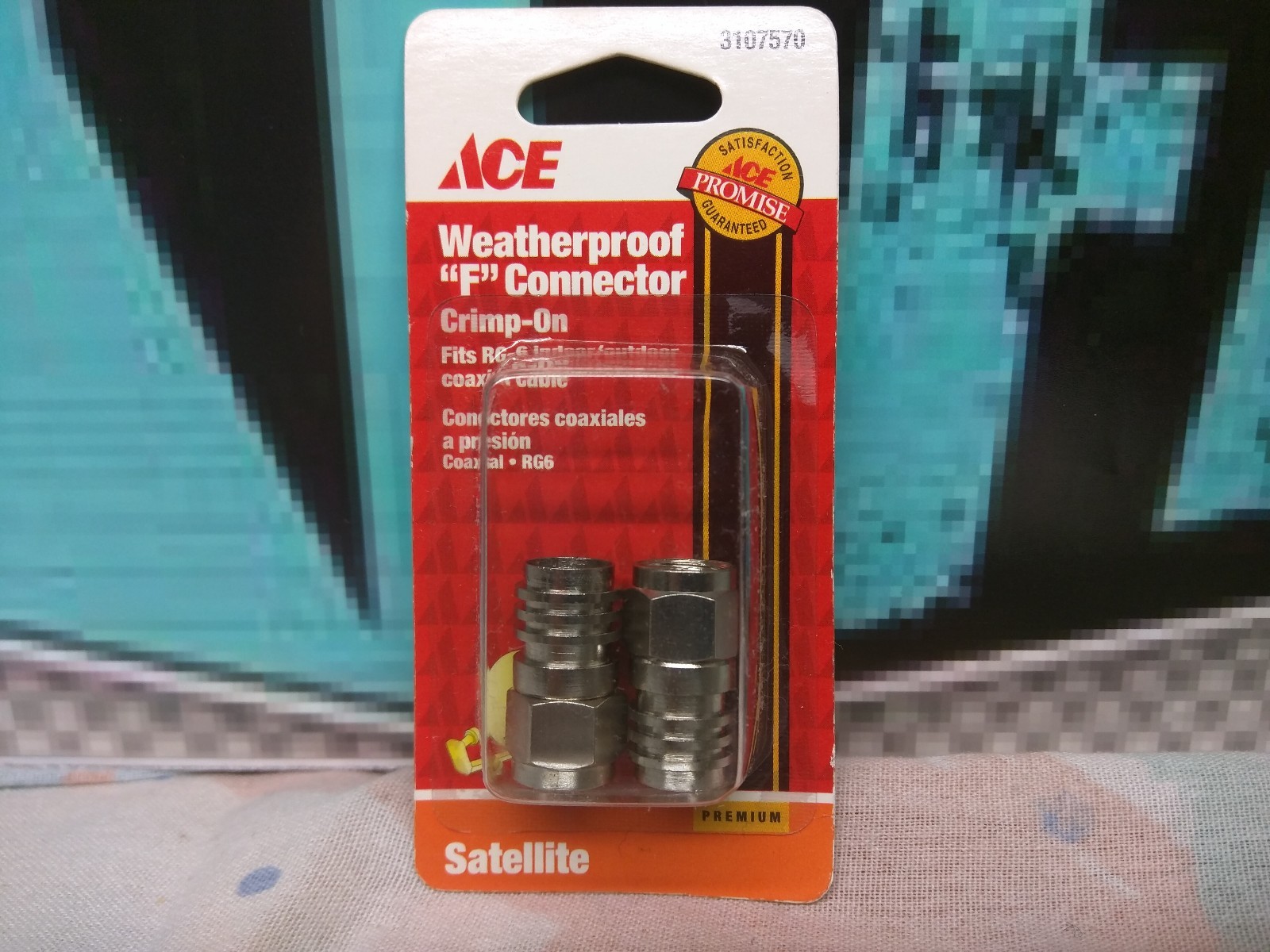 ACE COAXIAL F CRIMP-ON CONNECTORS - for RG-6 Cable - Package of Two - New!