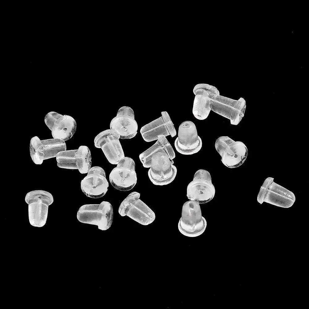 200pcsSilicone Rubber Earring Backs Stoppers Studs Earnut Retainers Soft Plastic