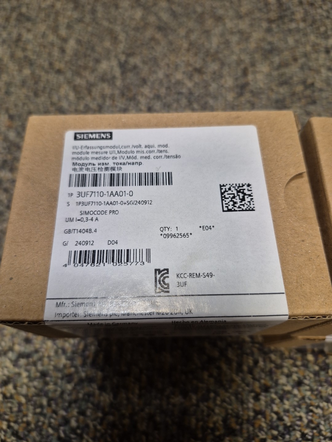 SIEMENS Current-/Voltage Acquisition Module 3UF7110-1AA01-0