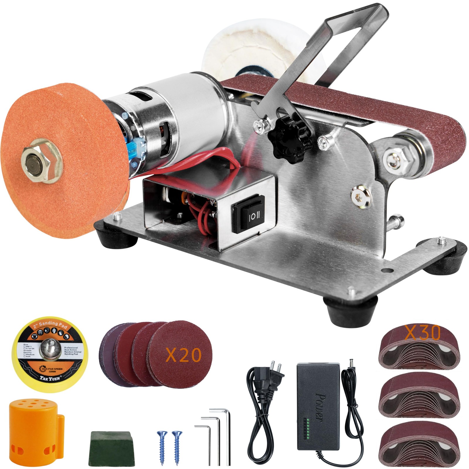 Blissthrill Mini Belt Sander Electric Small Sander Knife Making Supplies 7