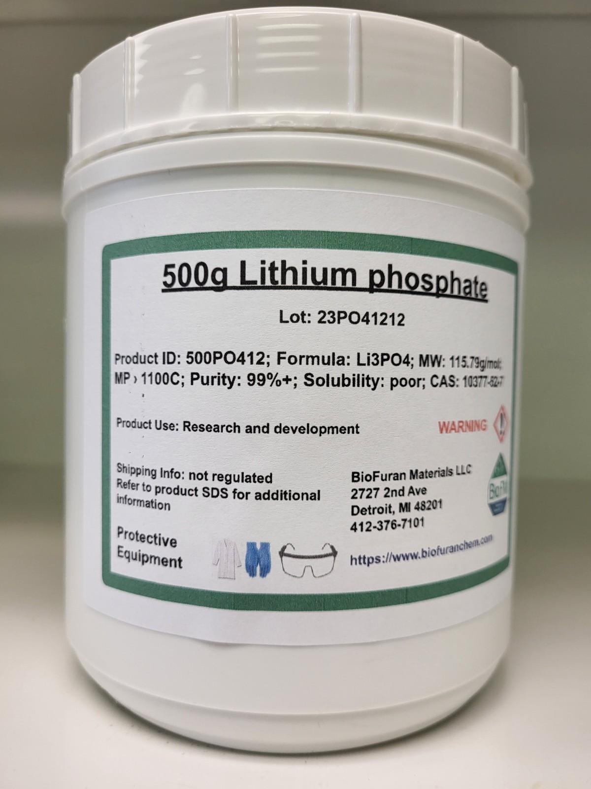 Lithium phosphate, CAS 10377-52-7