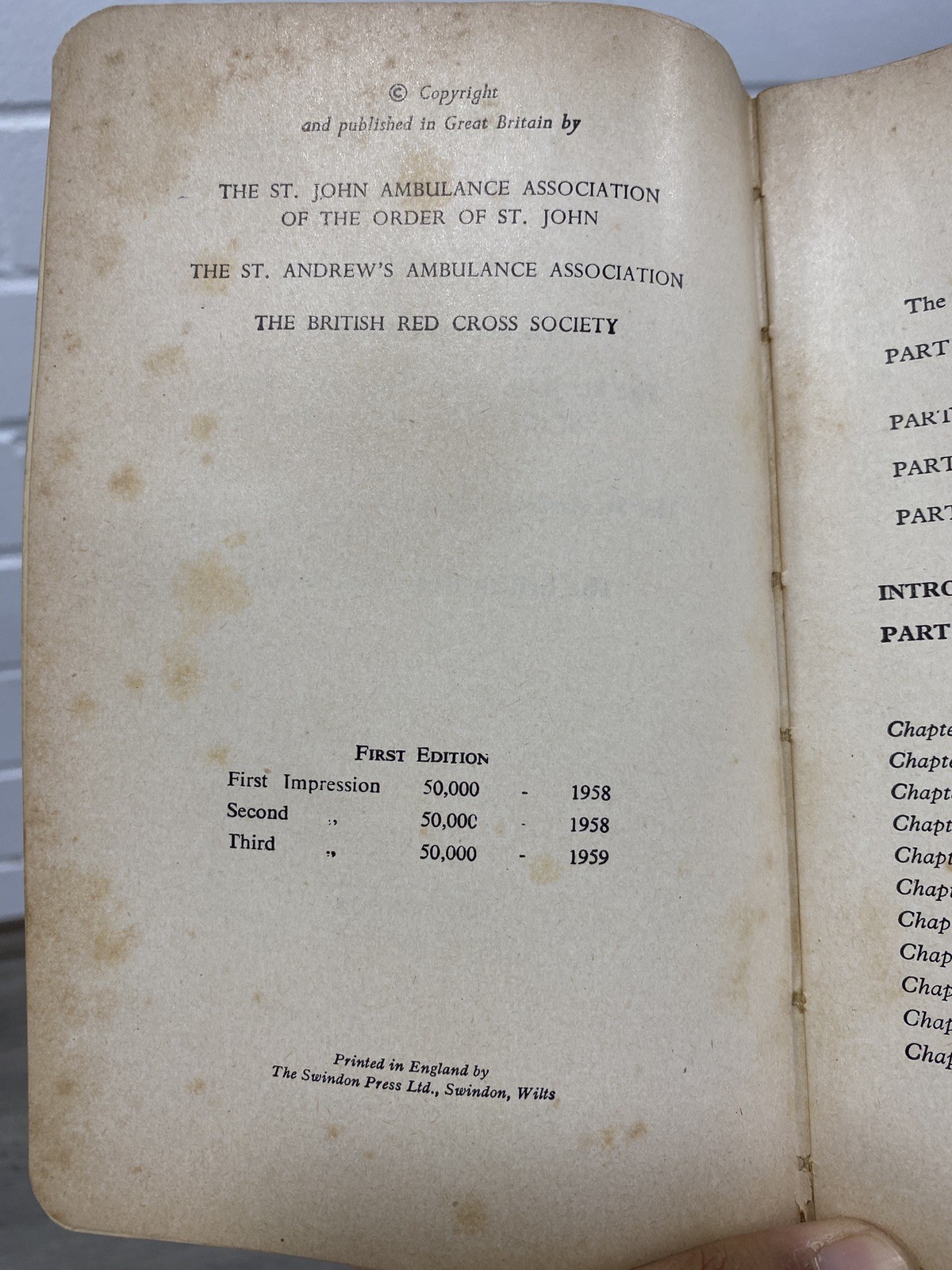 1958 nursing Book St Johns Ambulance Association And British Red Cross Society
