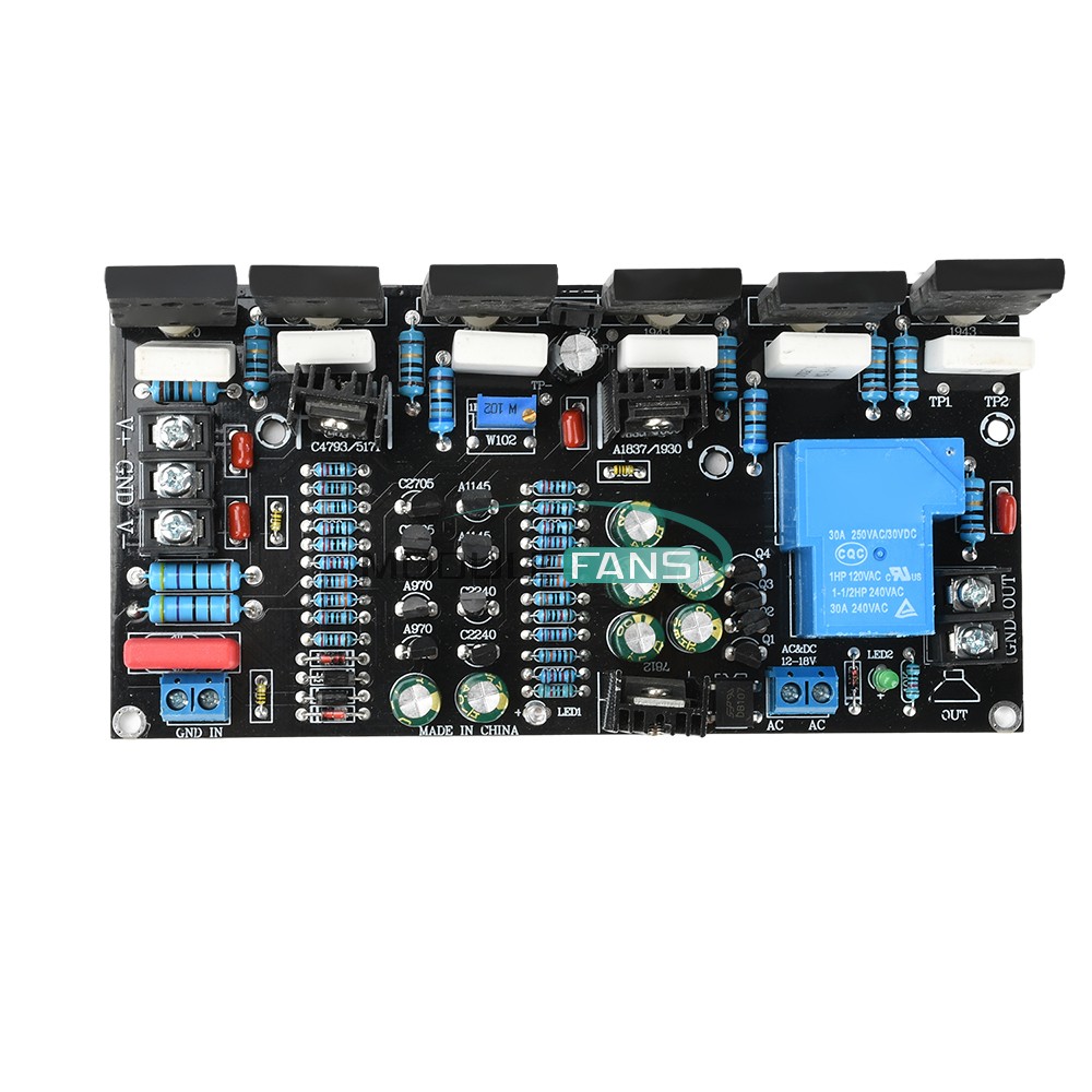 Upgraded 300W HIFI Power Amplifier 1943+5200 HIFI Audio Rear Amp Board DC 20-90V