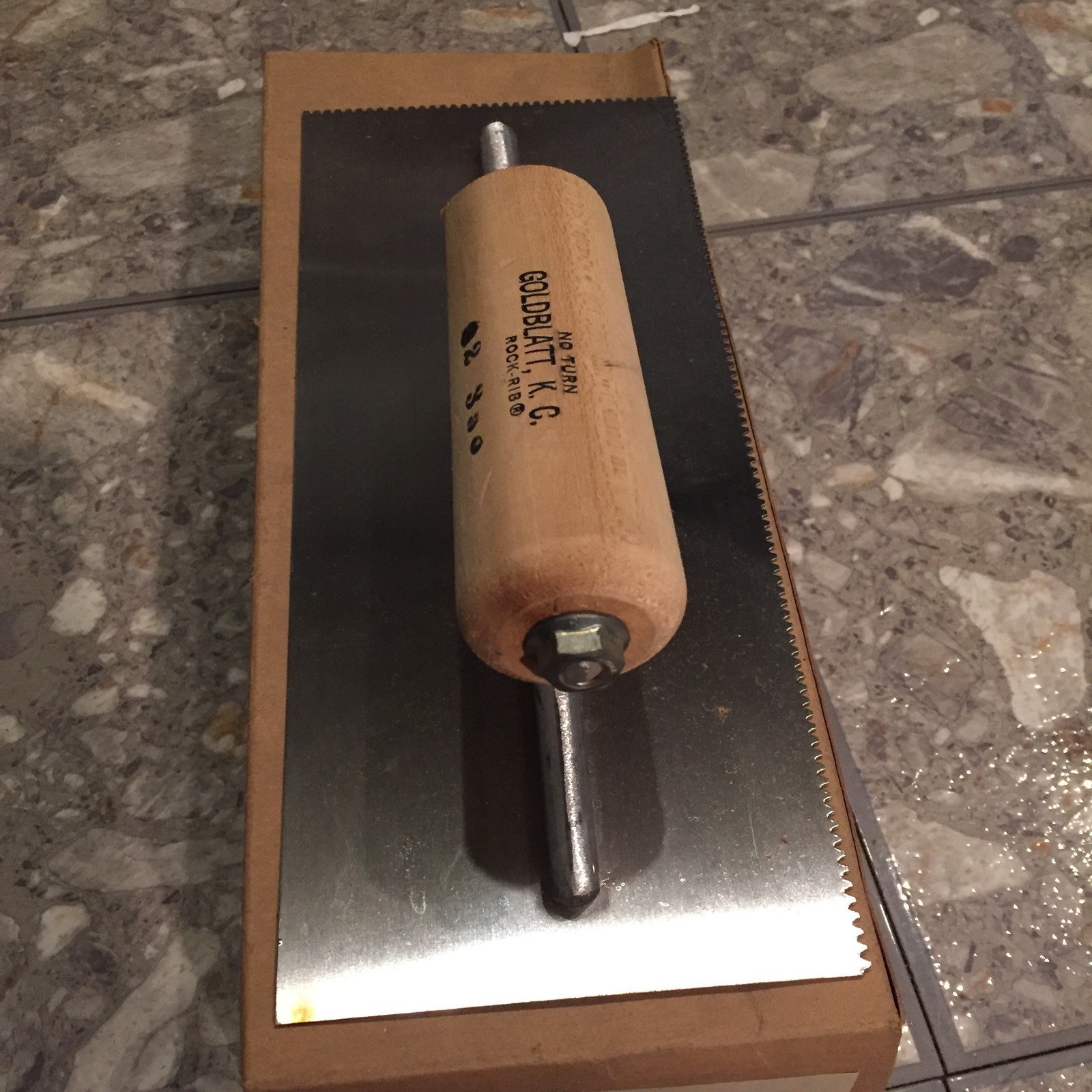 Vintage Goldblatt Cement Trowel 02-355 Wood Handle Brand New Made in the USA