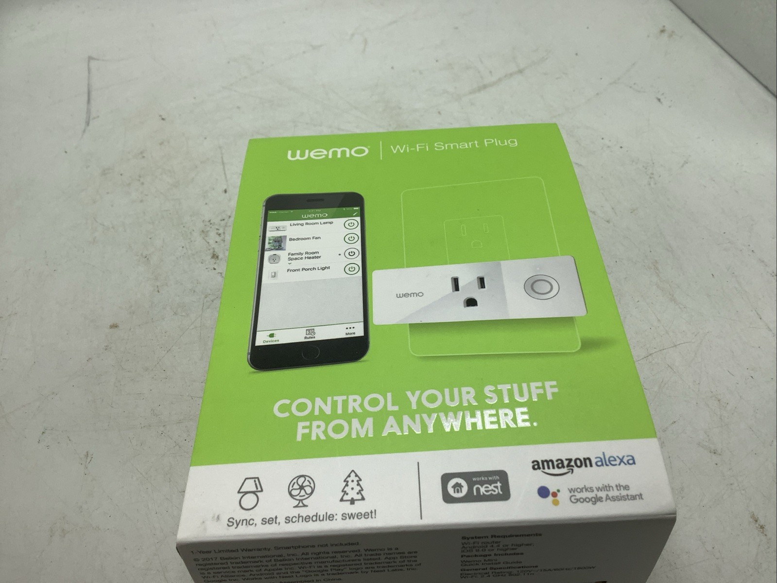 NEW Belkin Wemo Mini Smart Plug Wi‑Fi – F7C063 – Alexa/Google/Siri
