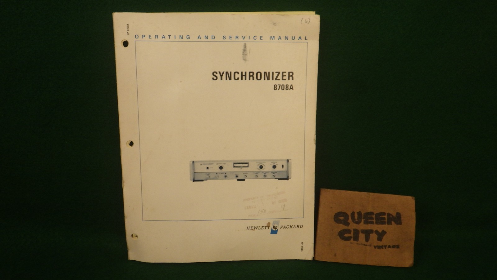 Hewlett Packard 8708A Synchronizer Operating Manual 1967