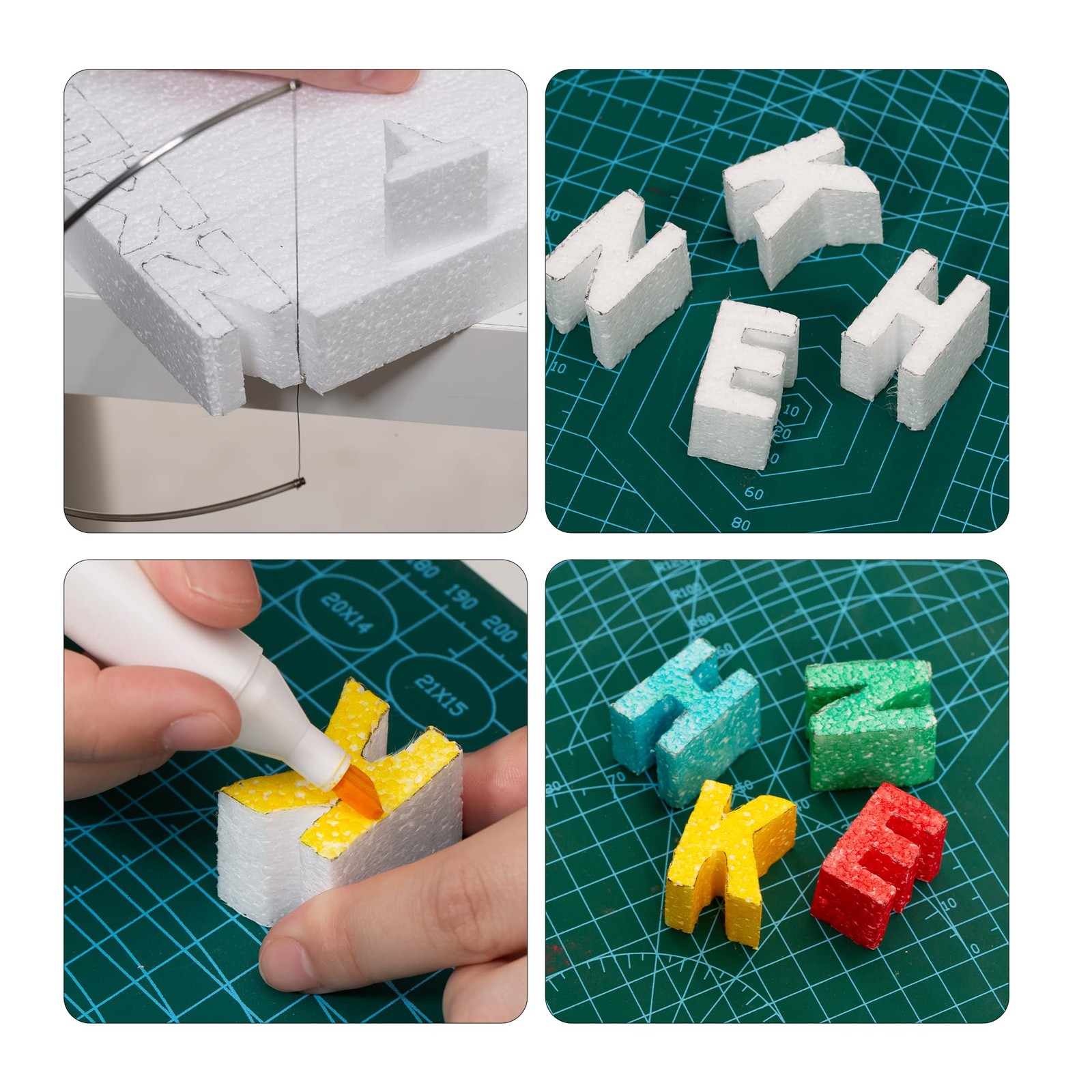 24 Pack 4x4x2 Inch Polystyrene Craft Foam Blocks Brick for Arts Floral Model