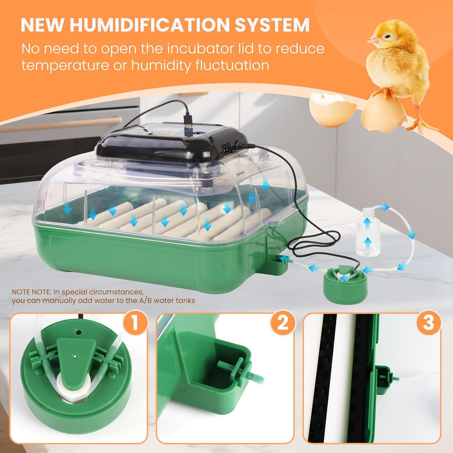 24 Egg Incubator for Hatching Eggs, 360° View Poultry Incubator, Automatic Egg T