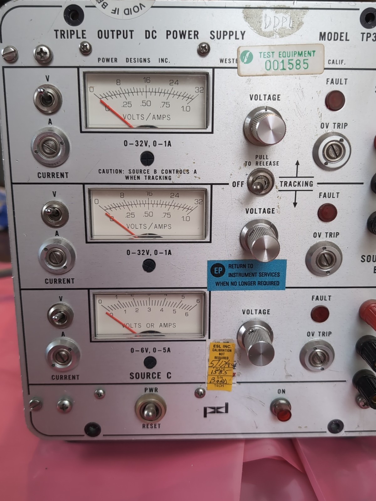 Triple Output DC Power Supply Model TP330