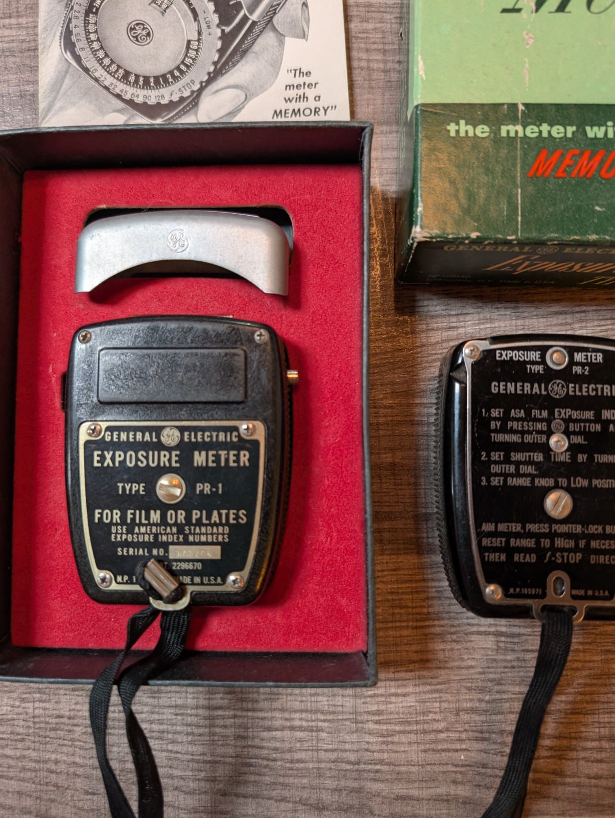 GE Exposure Meter Type PR-1 Light Meter w Box Manual (#327)