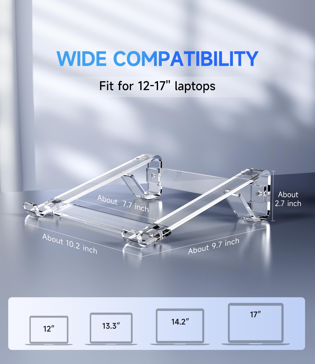 Acrylic Laptop Stand Desk Clear Riser Compatible With 1015.6 Inch Laptops