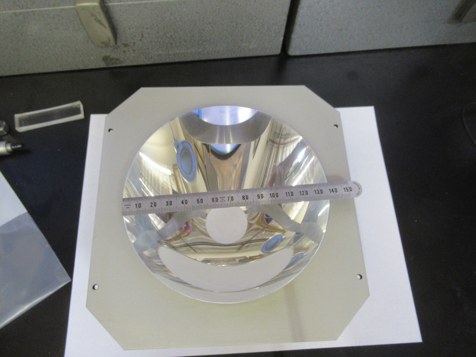 HUGE REFLECTOR MIRROR PARABOLIC ILLUMINATOR MICROSCOPE PART AS PICTURED 88-a-32